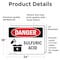 Signmission Sulfuric Acid Danger Sign, Vinyl Decal, 24in W x 18in L, 2PK OS-2PACK-DS-D-1824-L-1585 - alternate 6